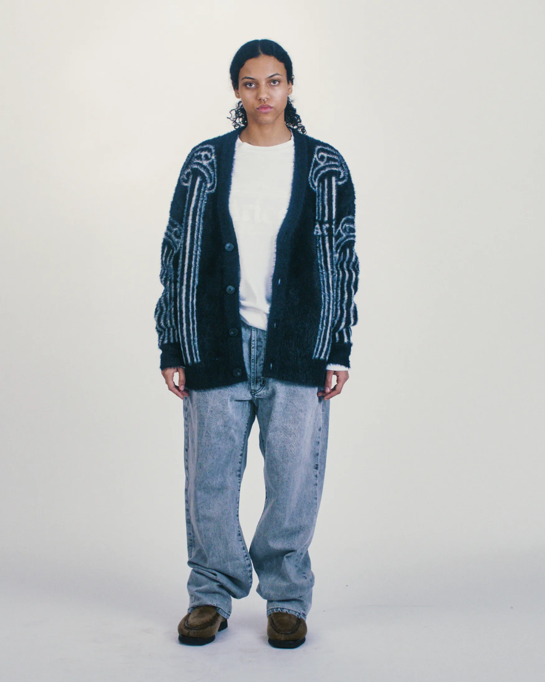 Oversized Chenille Column Knit Cardigan sold by ARIES product image thumbnail 3