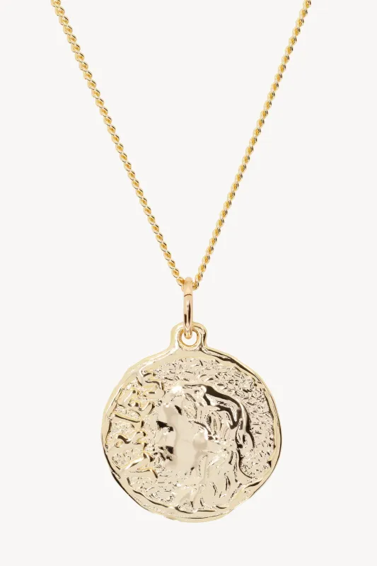 Chain Necklace With Roman Coin Pendant made by ARIES