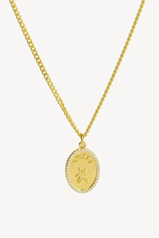 Chain Necklace With Fly Paved Pendants made by ARIES