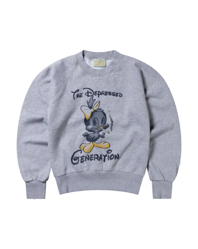 Destroyed Weedie Pie Raglan Sweat made by ARIES