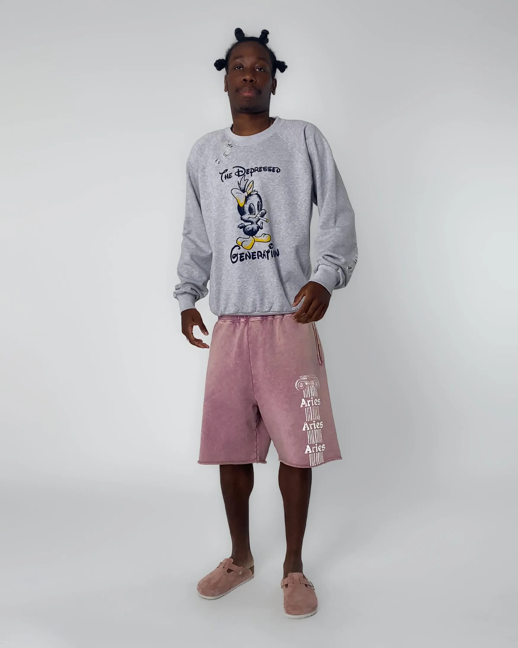 Destroyed Weedie Pie Raglan Sweat sold by ARIES product image thumbnail 2