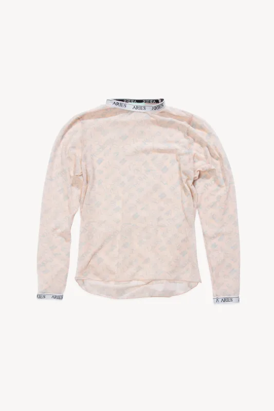 Monogram Mesh Long Sleeve Top made by ARIES