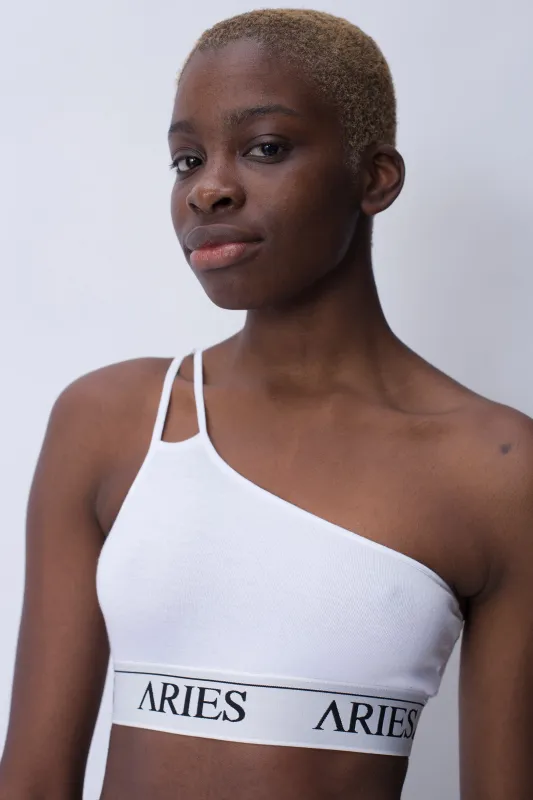 Rib Asymmetric Crop Top made by ARIES