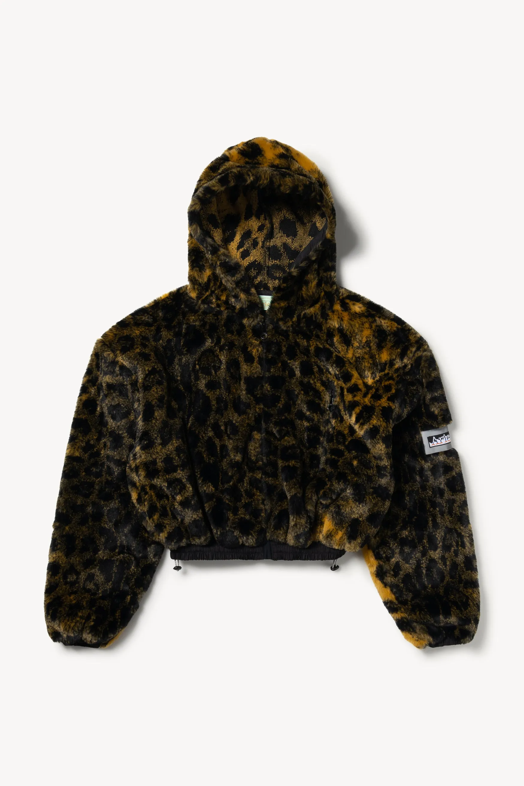 Leopard Fur Cropped Hoodie sold by ARIES