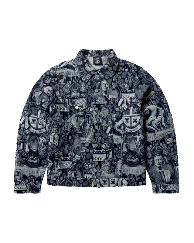 Arsenal X Aries Stained Glass Jacquard Trucker Jacket made by ARIES