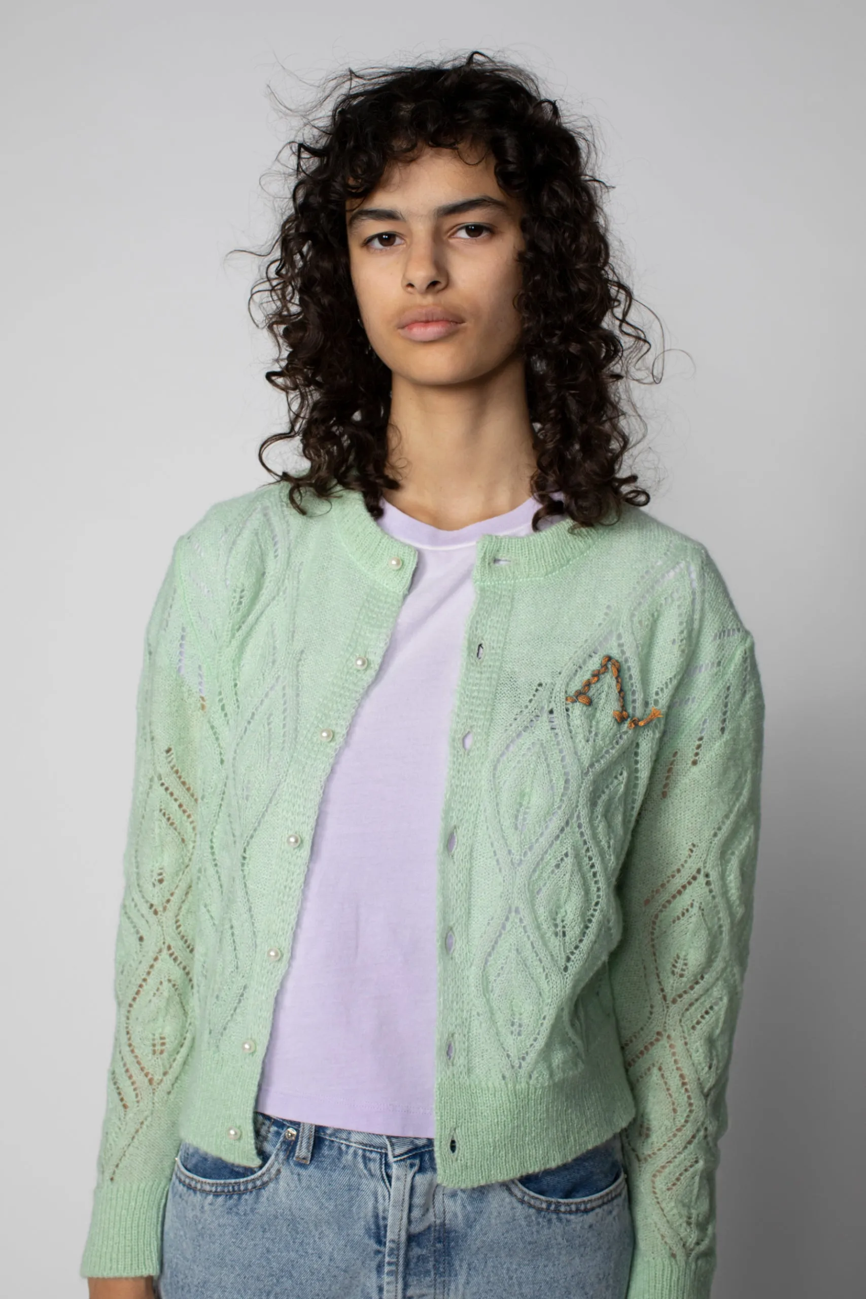 Lace and Leaf Knit Cardigan sold by ARIES product image thumbnail 2