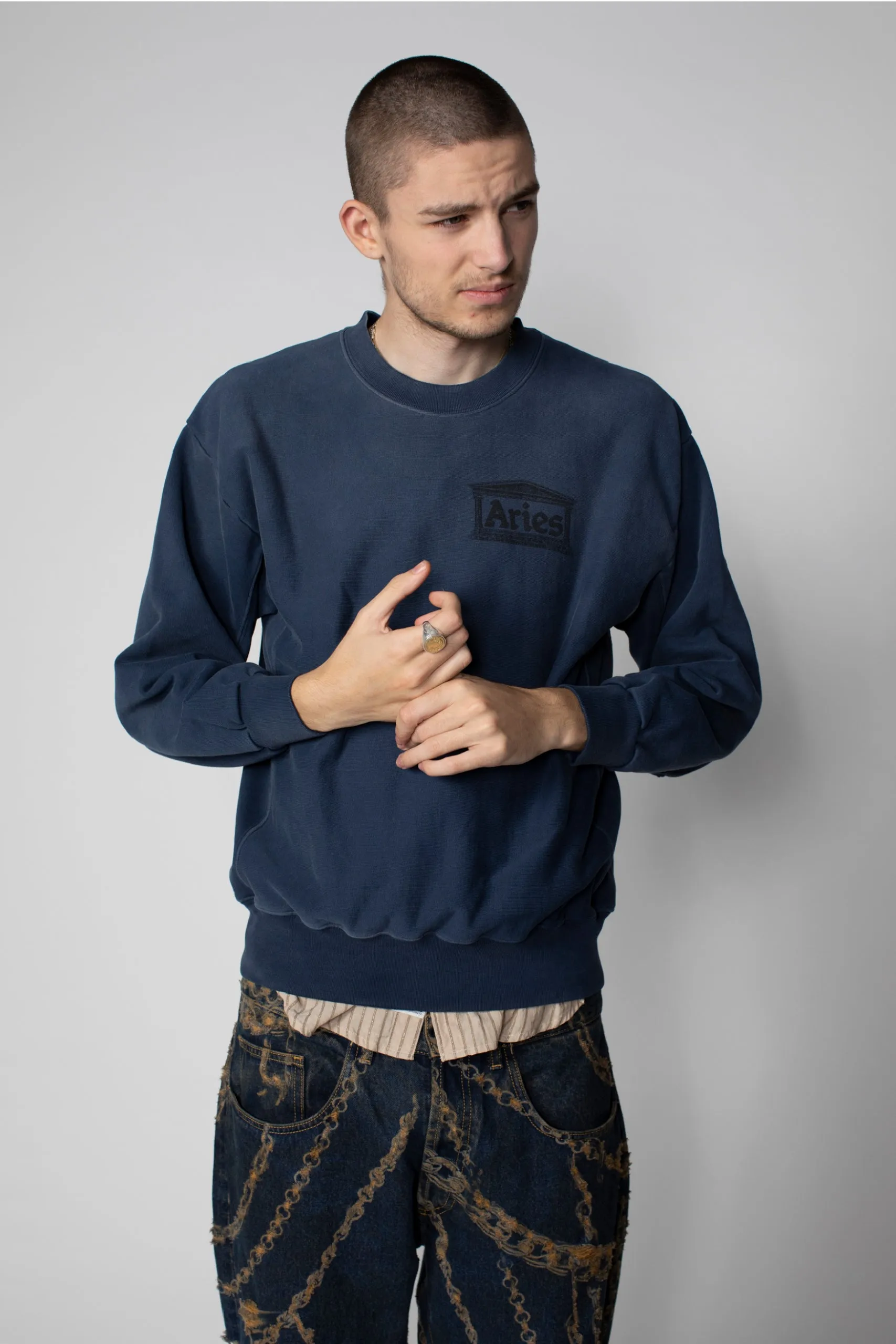 Aged Premium Temple Sweatshirt sold by ARIES product image thumbnail 2
