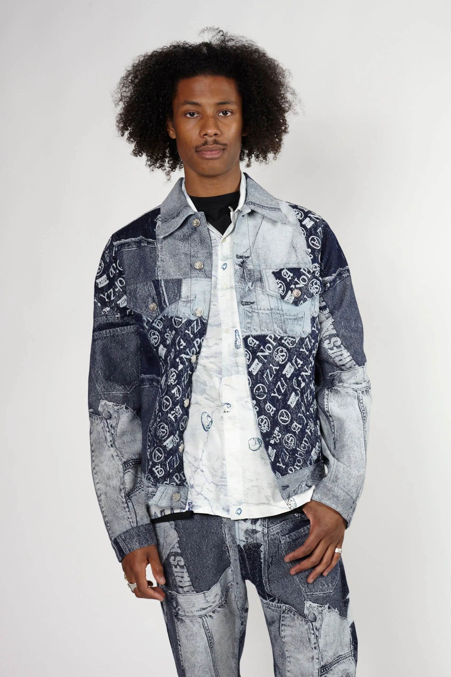 Patchwork Jacquard Trucker Jacket sold by ARIES product image thumbnail 3