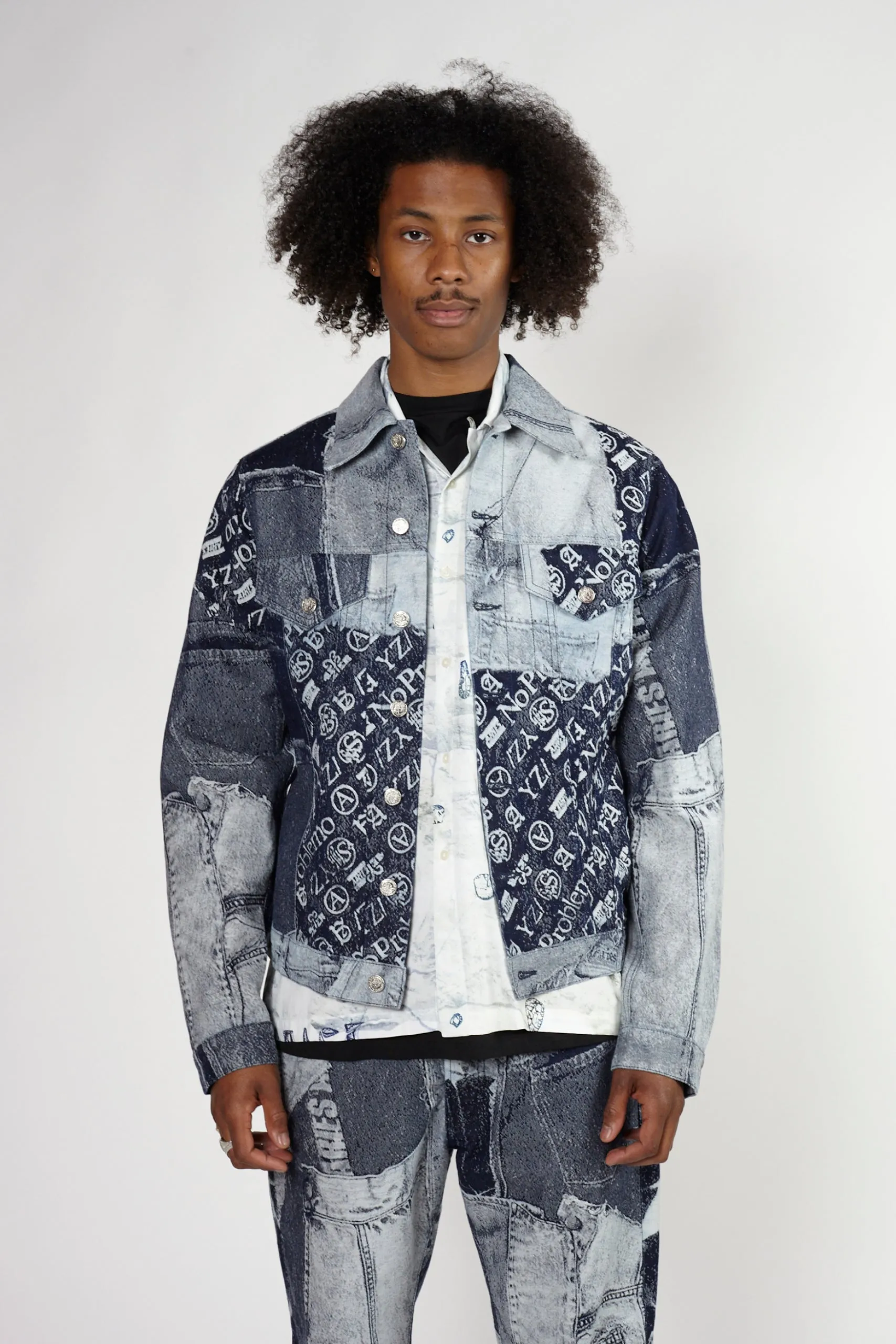 Patchwork Jacquard Trucker Jacket sold by ARIES product image thumbnail 2