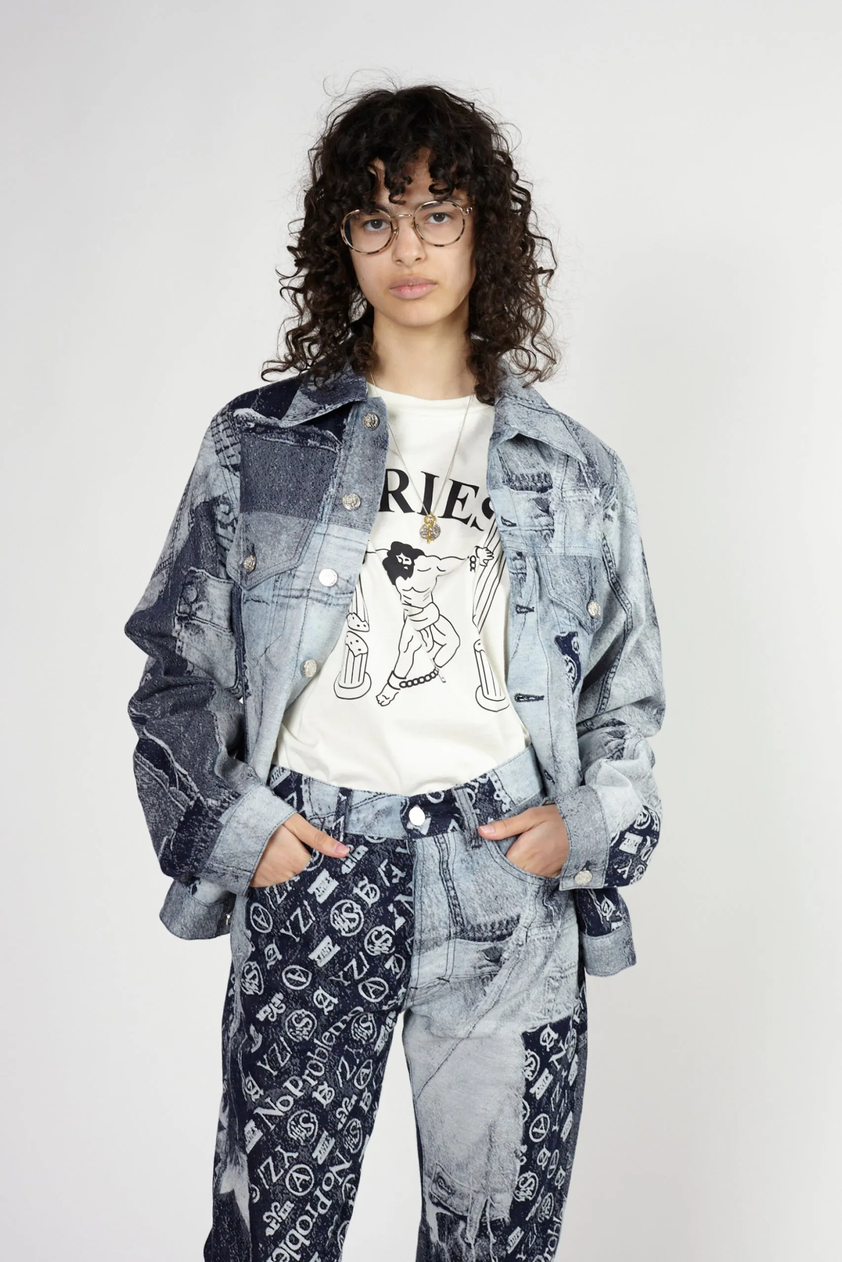 Patchwork Jacquard Trucker Jacket sold by ARIES product image thumbnail 4