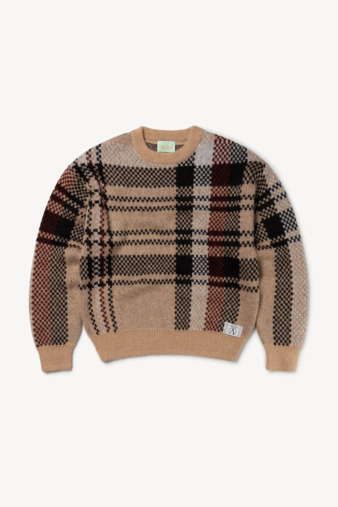 Johnny Plaid Crew Neck Jumper sold by ARIES
