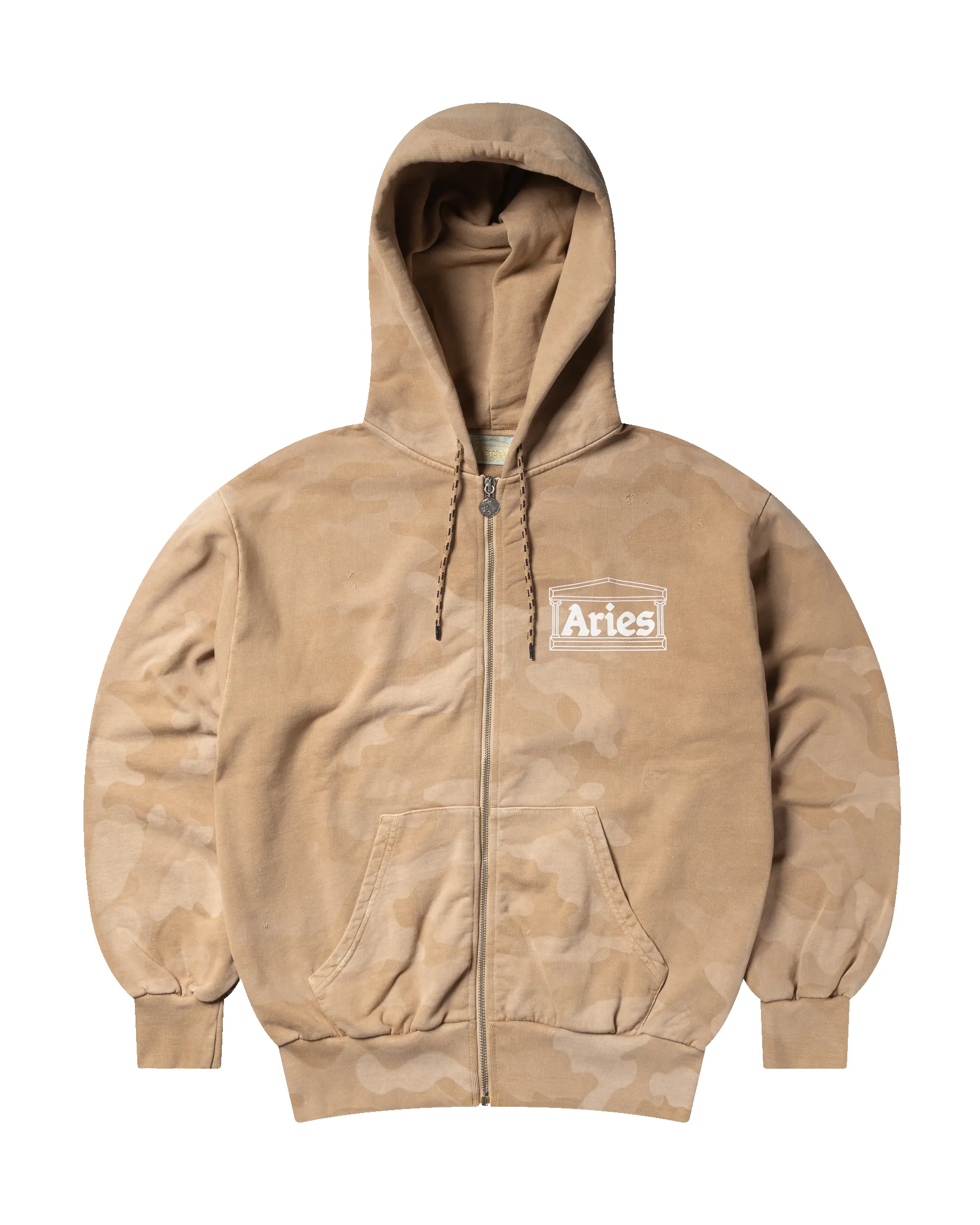 Aged Temple Camo Zip Through Hoodie sold by ARIES