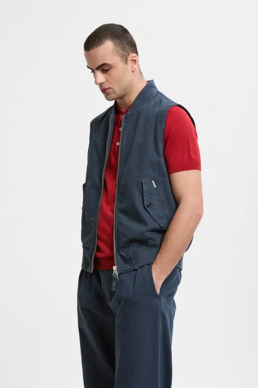 Canvas Garment Dyed Vest sold by Baracuta