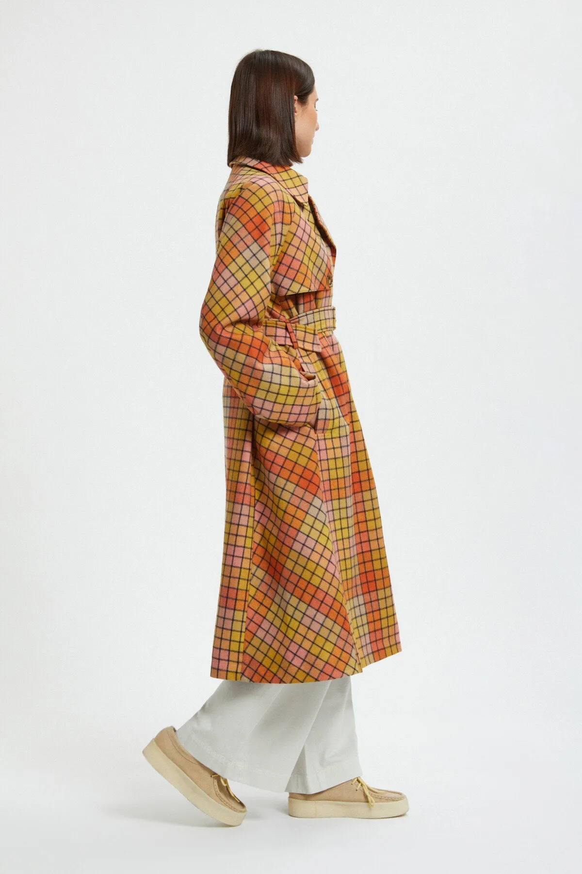 Women's Check Wool Trench sold by Baracuta product image thumbnail 5