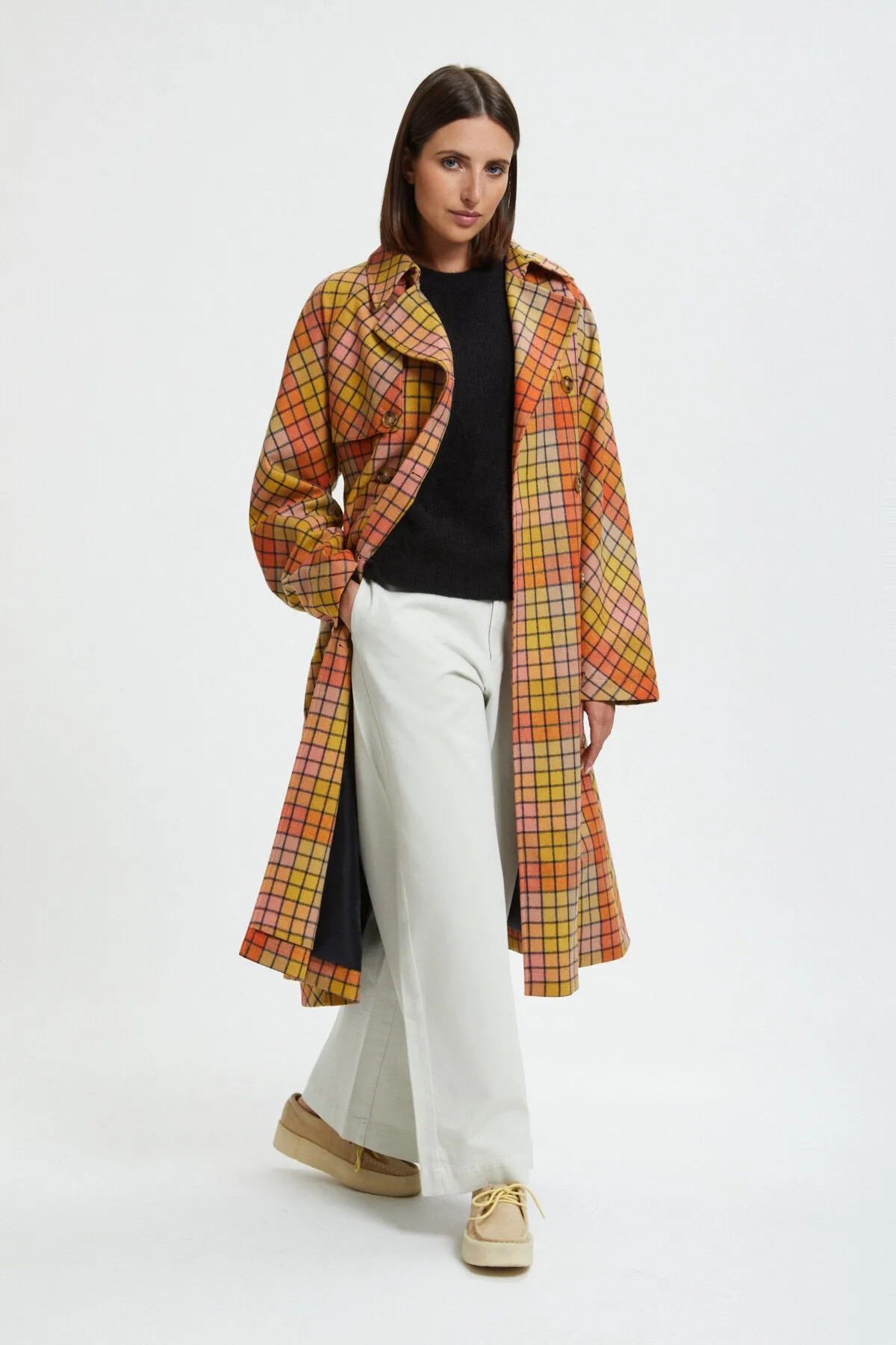 Women's Check Wool Trench sold by Baracuta product image thumbnail 2