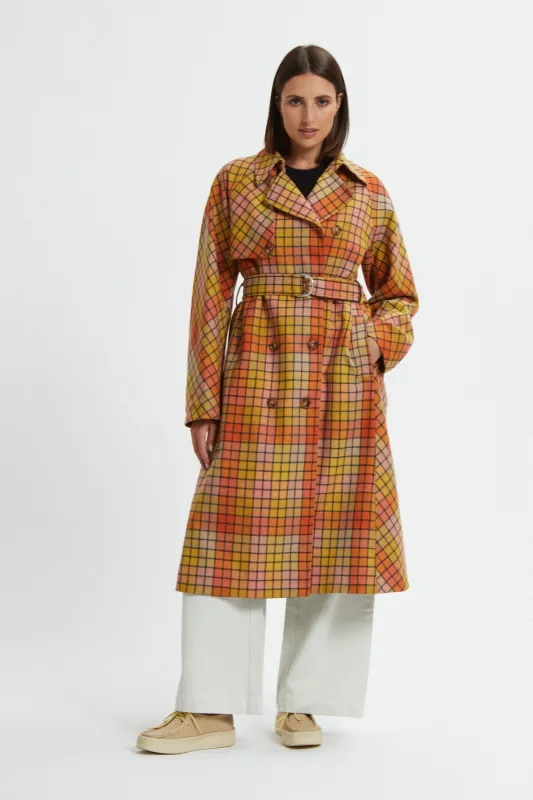 Women's Check Wool Trench sold by Baracuta
