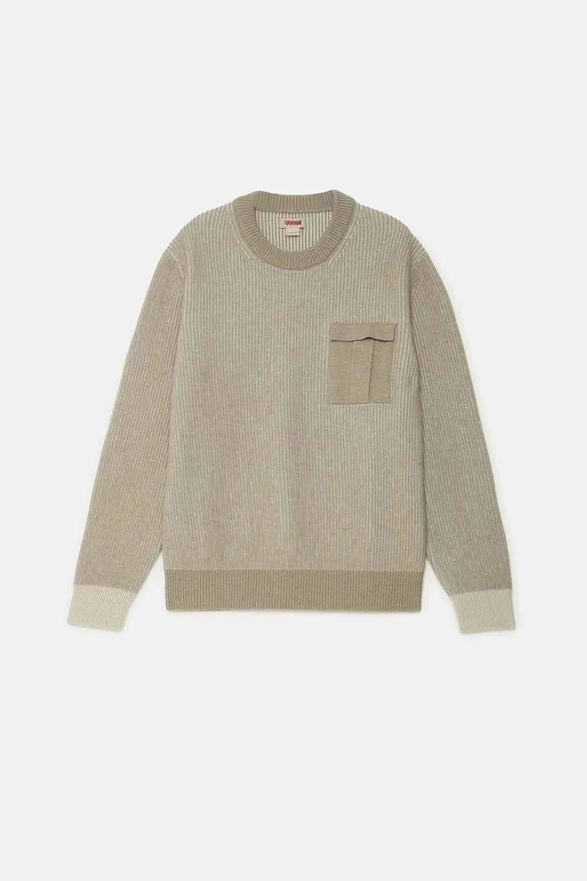 CREWNECK POCKET CONTRAST RIB JUMPER sold by Baracuta product image thumbnail 5