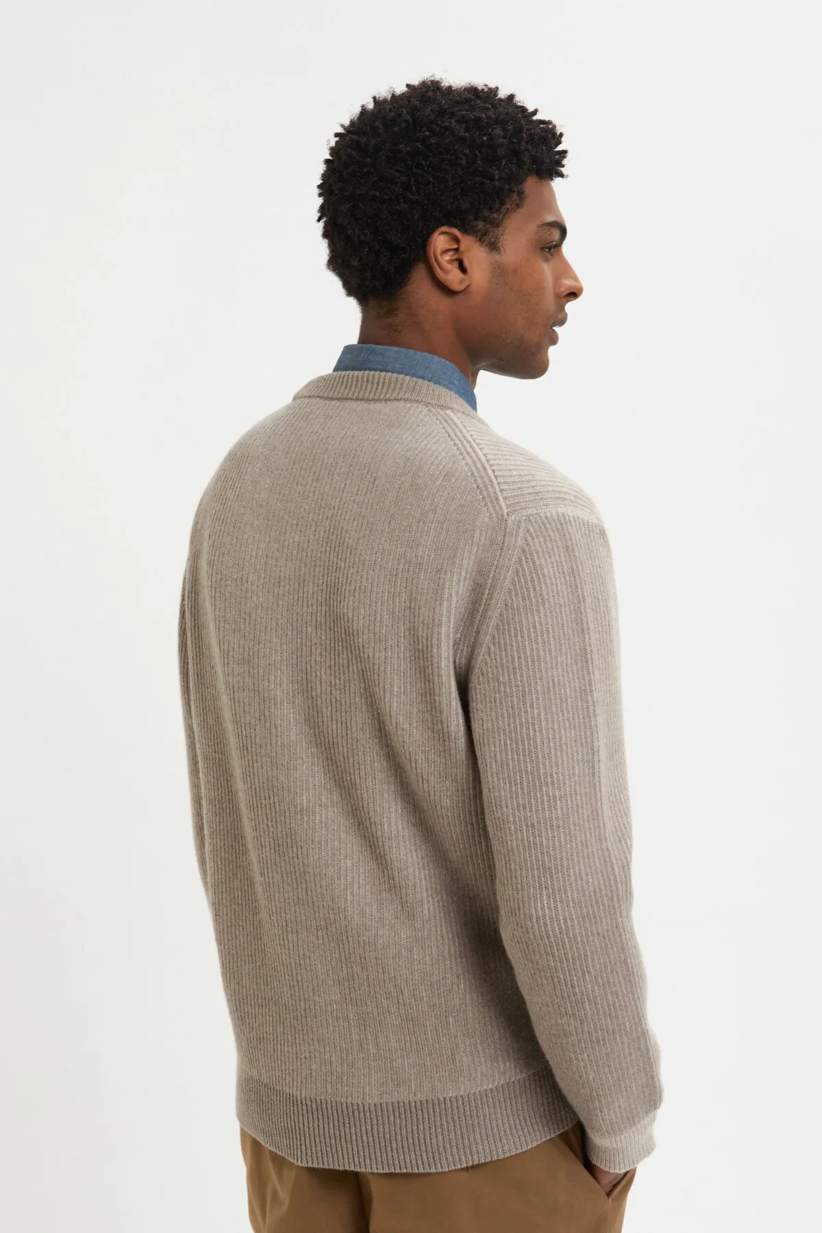 CREWNECK POCKET CONTRAST RIB JUMPER sold by Baracuta product image thumbnail 2