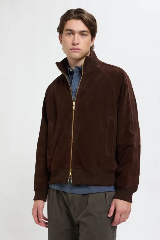 ROUGHOUT SUEDE TRACK JACKET made by Baracuta