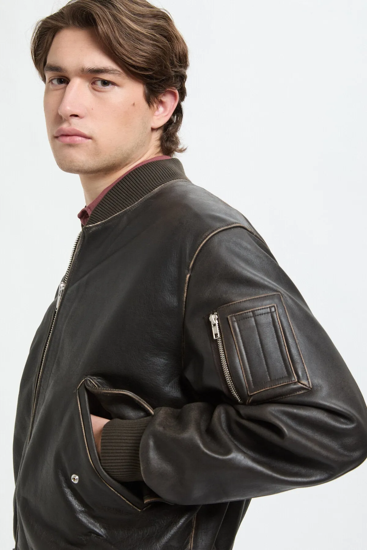 LEATHER FLIGHT JACKET sold by Baracuta product image thumbnail 4