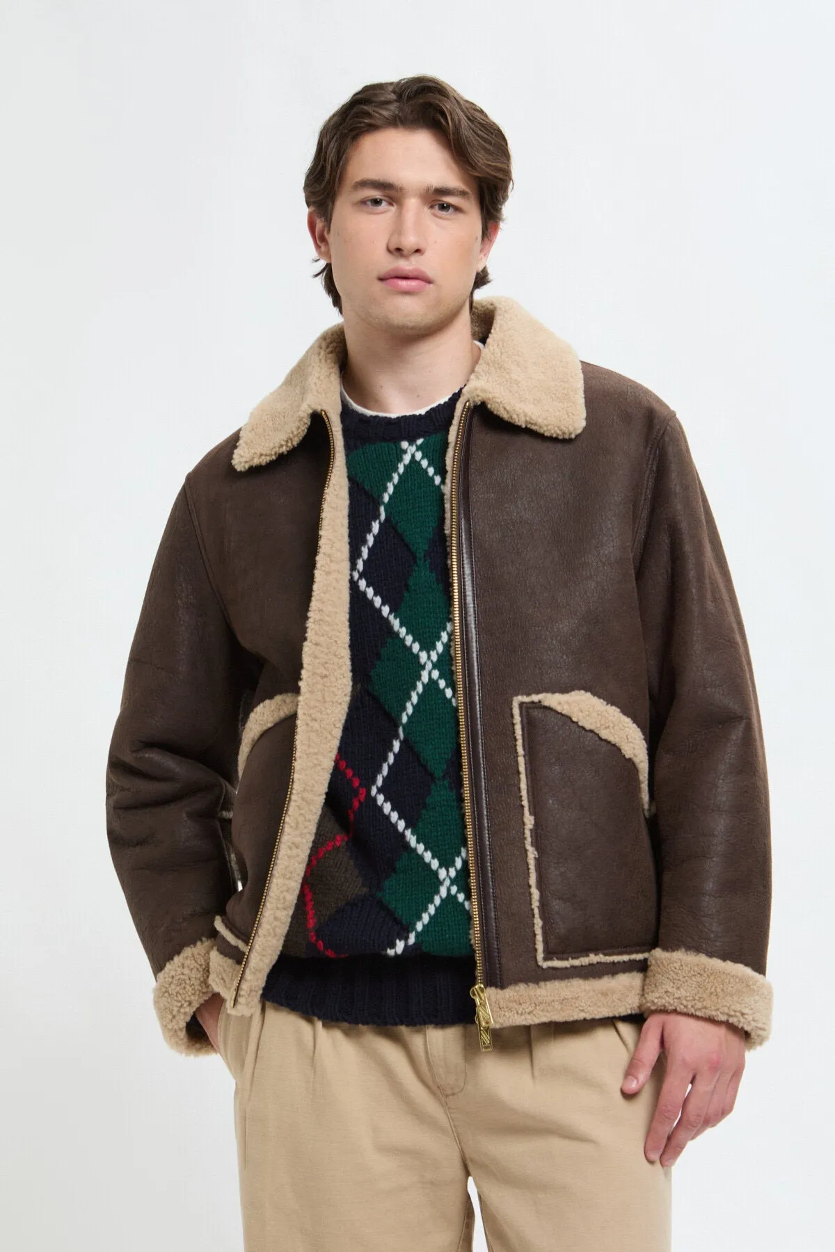 SHEARLING AVIATOR JACKET sold by Baracuta