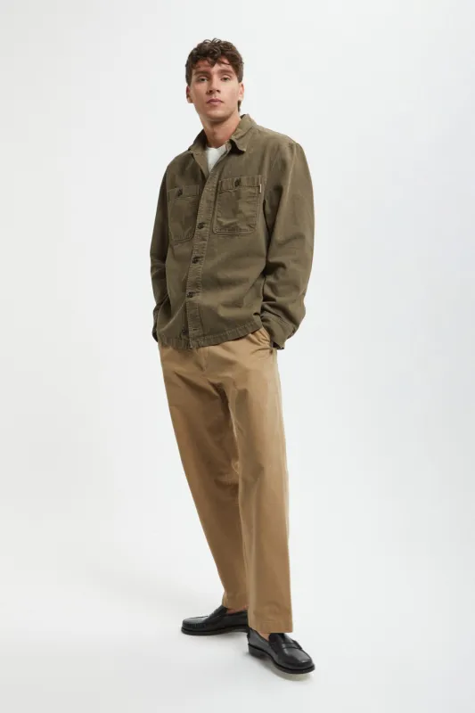 Canvas Garment Dyed Overshirt made by Baracuta