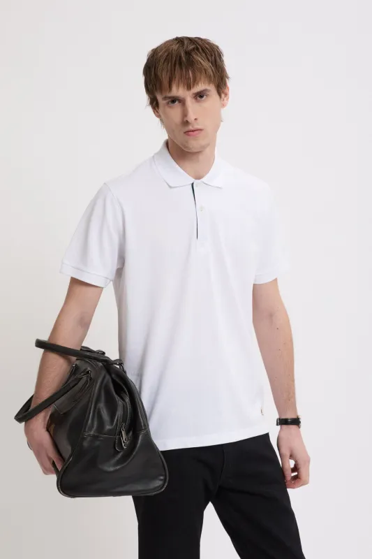 Tartan Placket Polo made by Baracuta