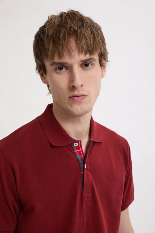 Tartan Placket Polo made by Baracuta