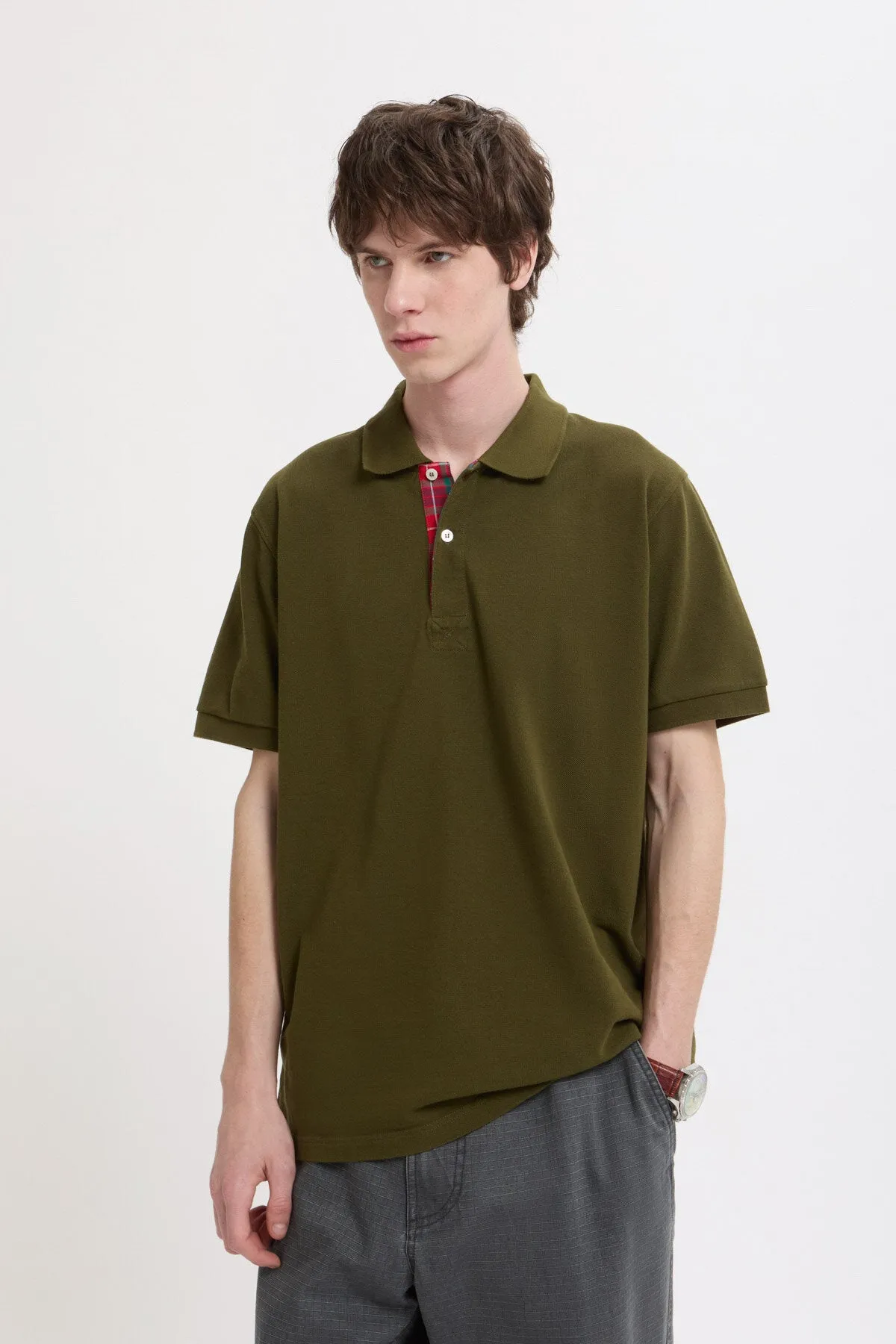 Tartan Placket Polo sold by Baracuta product image thumbnail 2