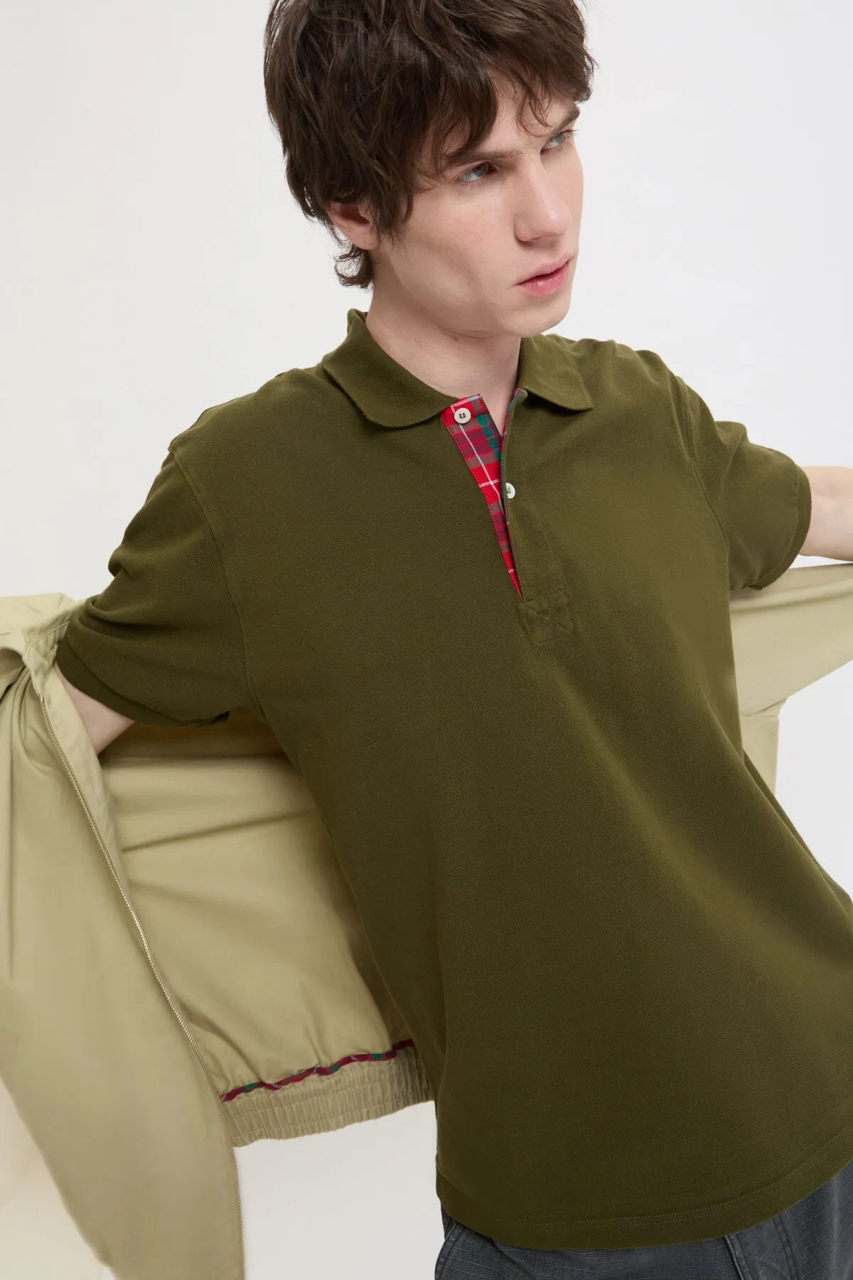 Tartan Placket Polo sold by Baracuta