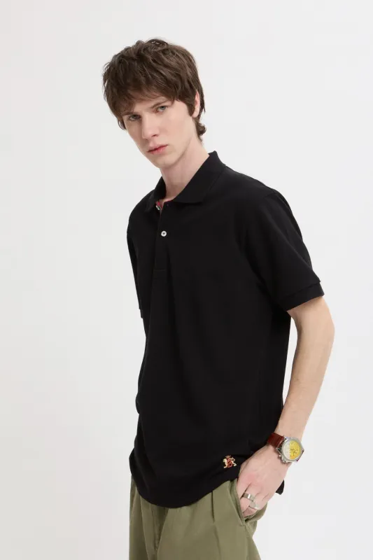 Tartan Placket Polo made by Baracuta