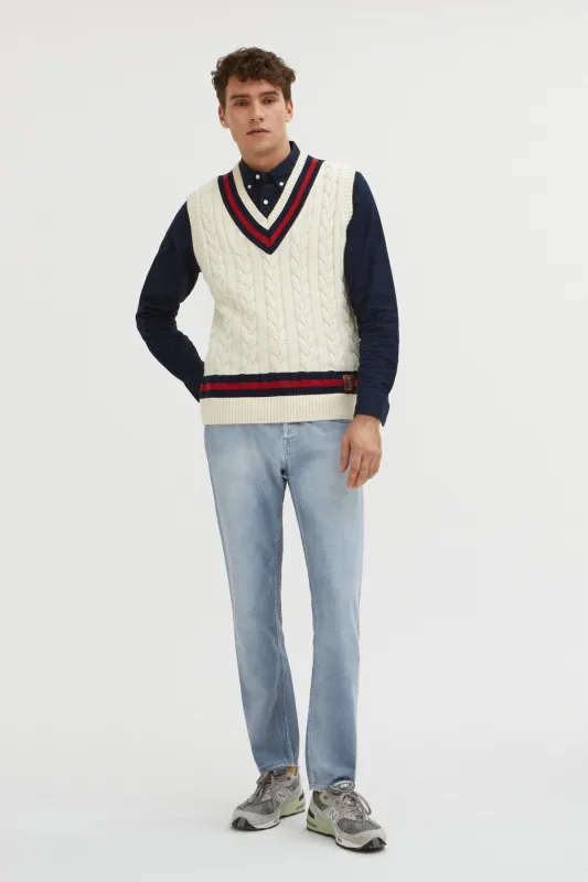 Cable Vest made by Baracuta