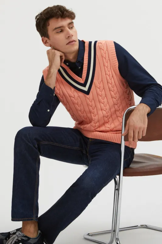 Cable Vest made by Baracuta