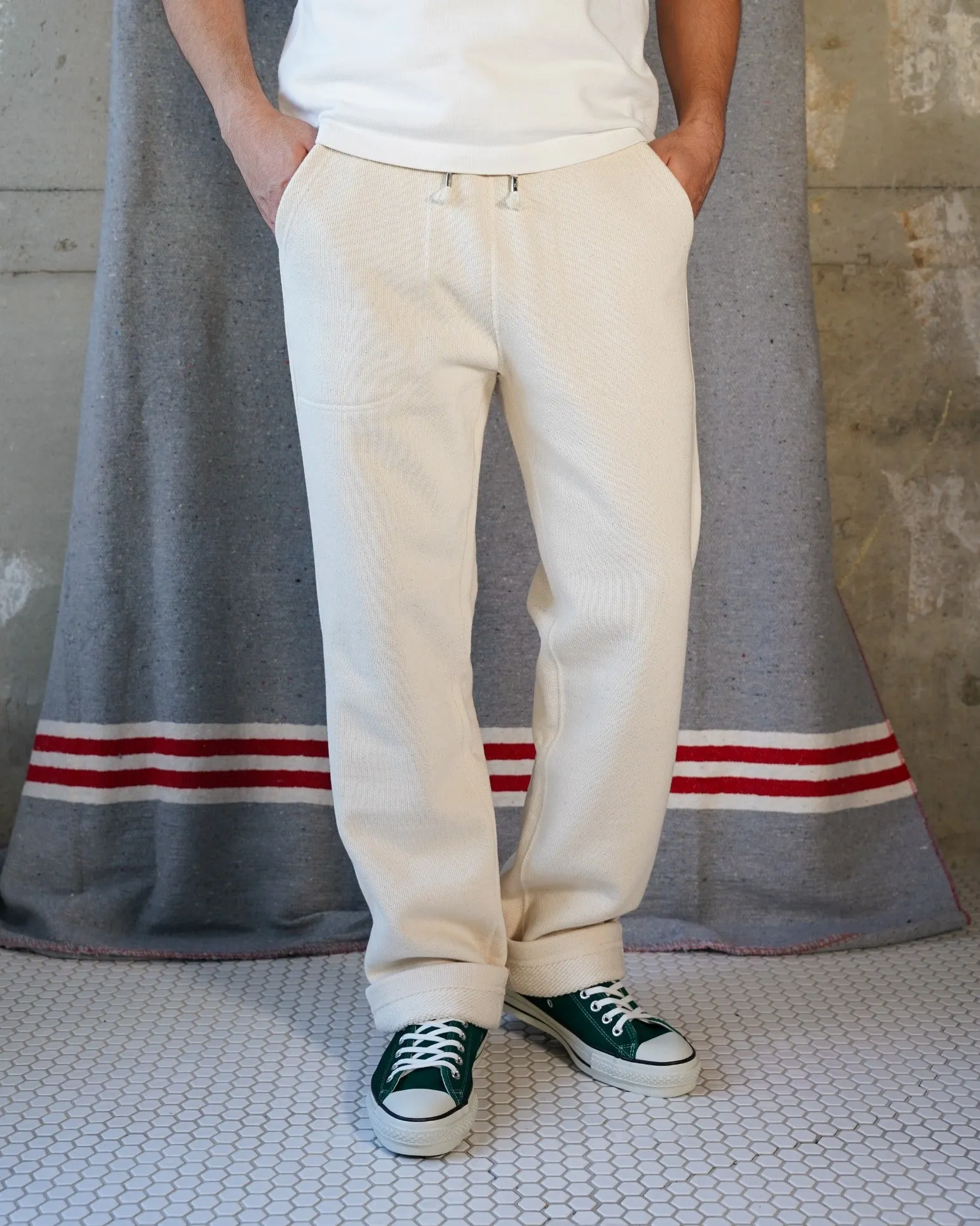 Sweatpants - Double Heavyweight French Terry - Ecru sold by Wonder Looper product image thumbnail 2