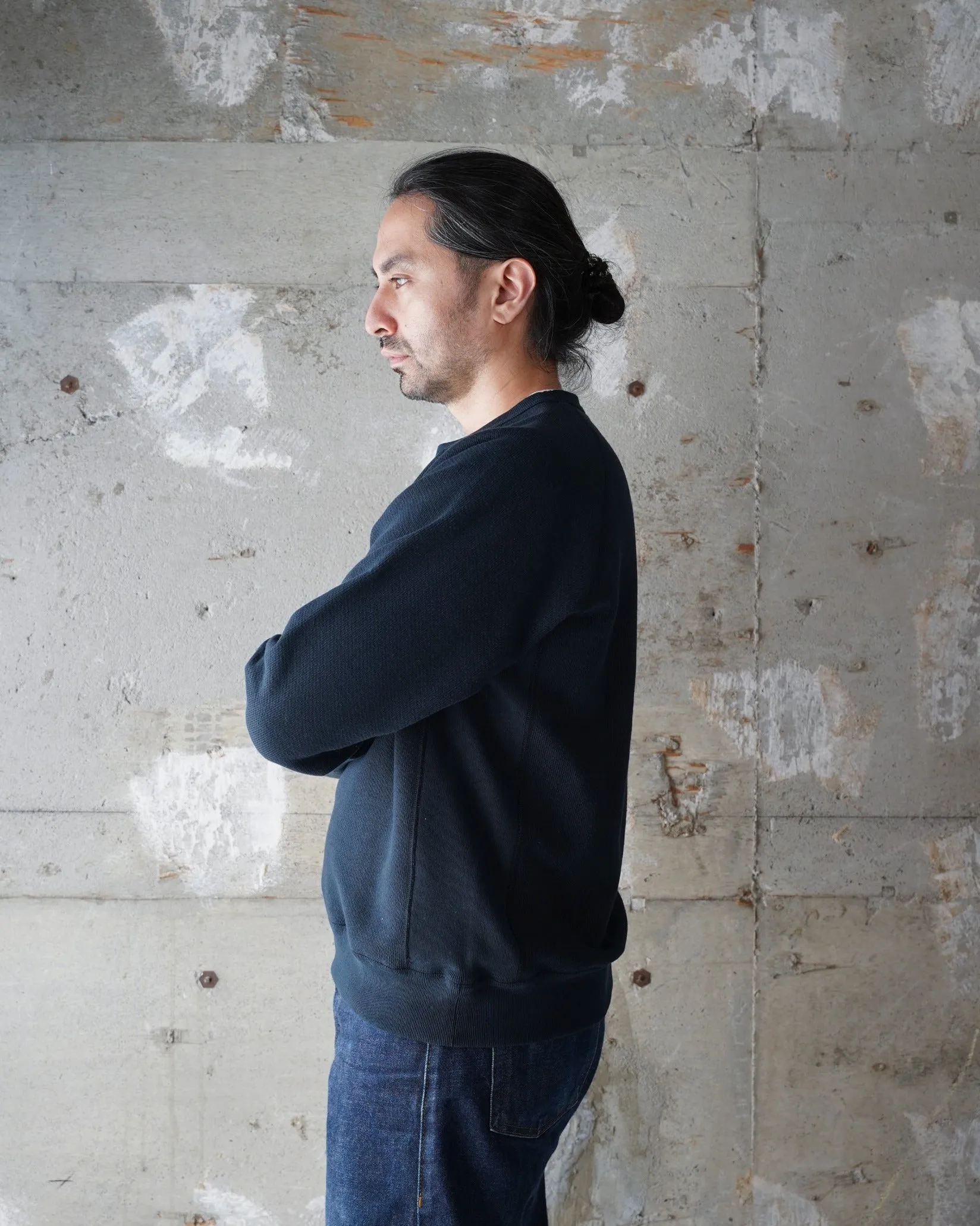 Pullover Crewneck - Double Heavyweight French Terry - Navy sold by Wonder Looper product image thumbnail 4