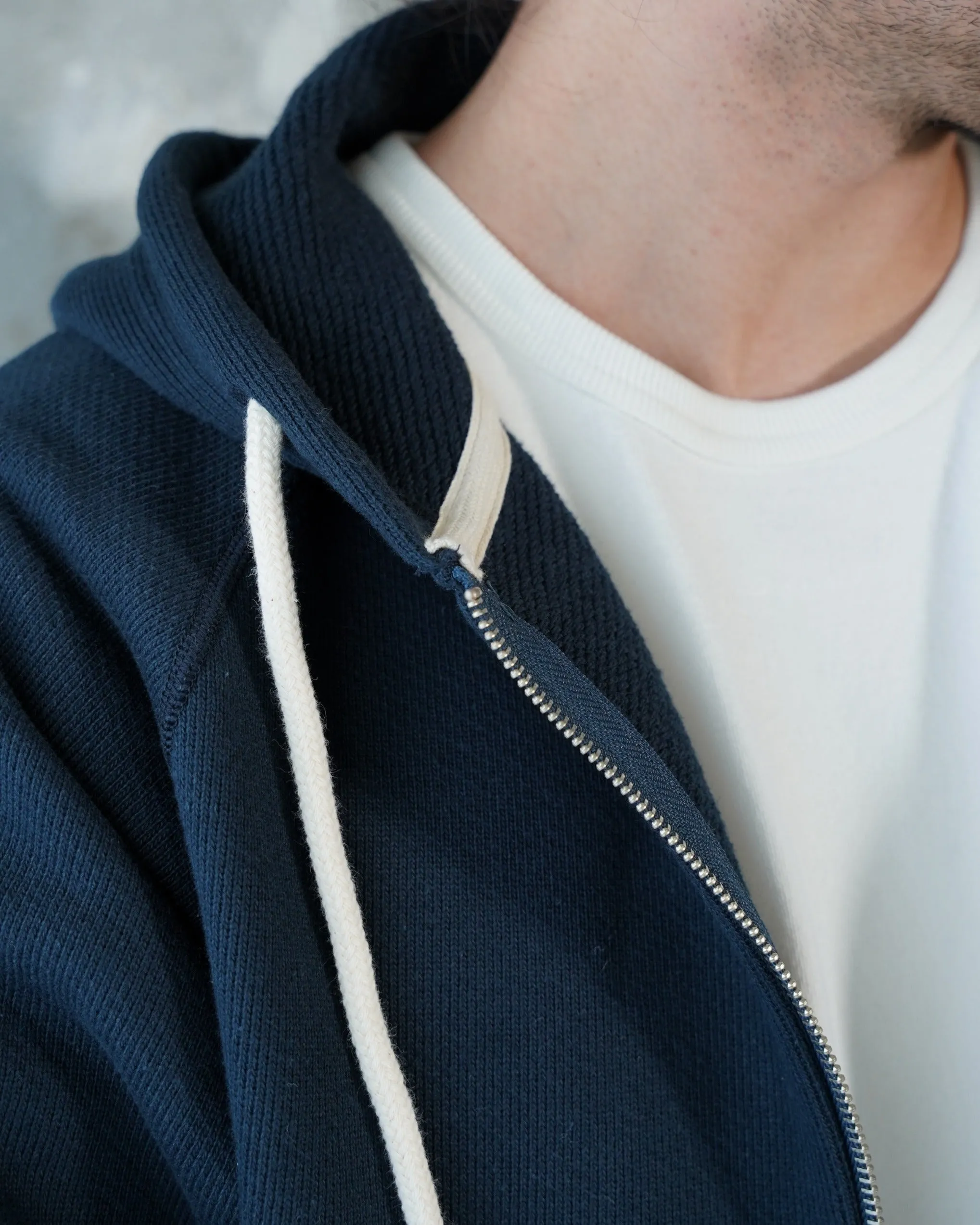 Zip Hoodie - Double Heavyweight French Terry - Navy sold by Wonder Looper product image thumbnail 5