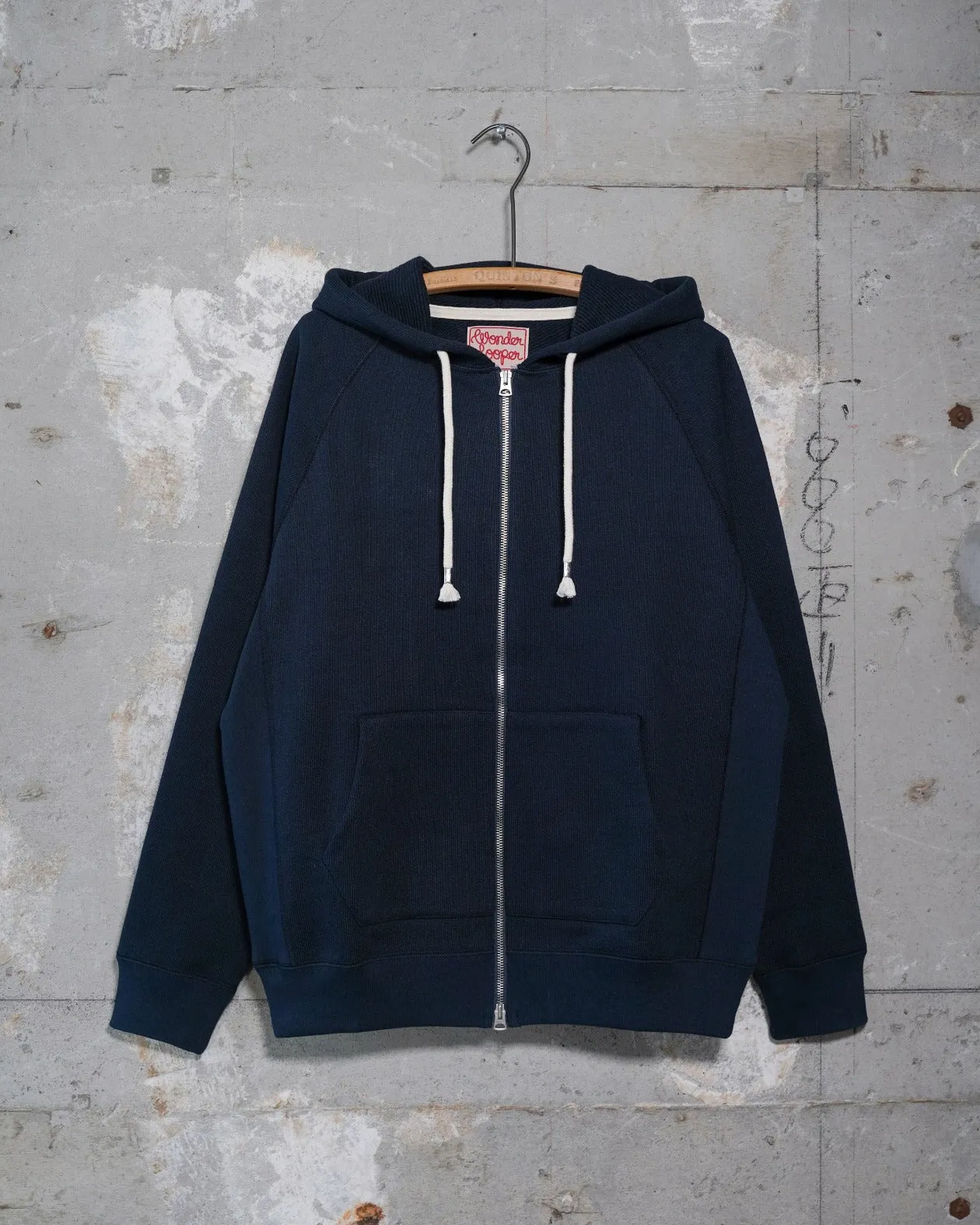 Zip Hoodie - Double Heavyweight French Terry - Navy sold by Wonder Looper
