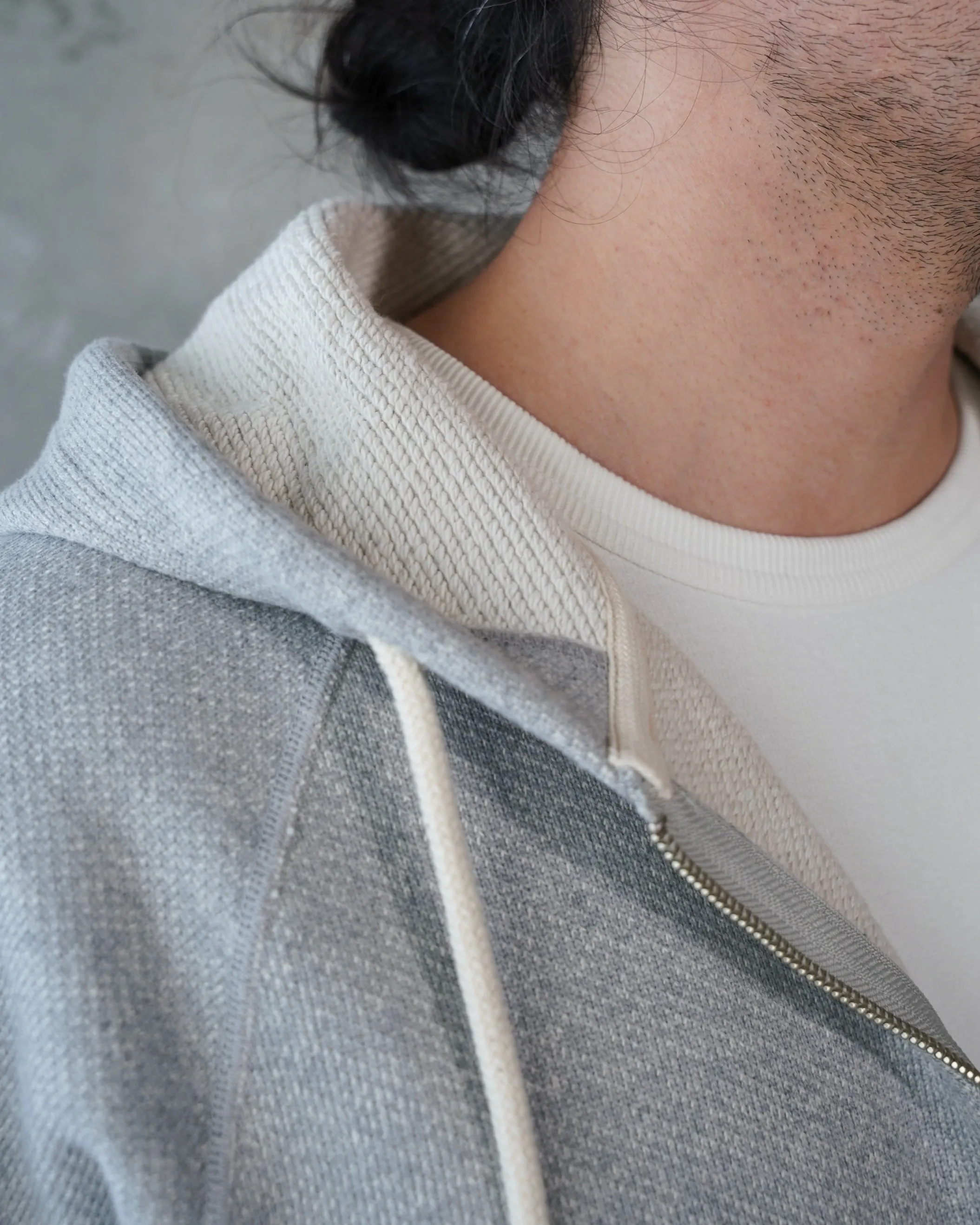 Zip Hoodie - Double Heavyweight French Terry - Heather Grey sold by Wonder Looper product image thumbnail 5