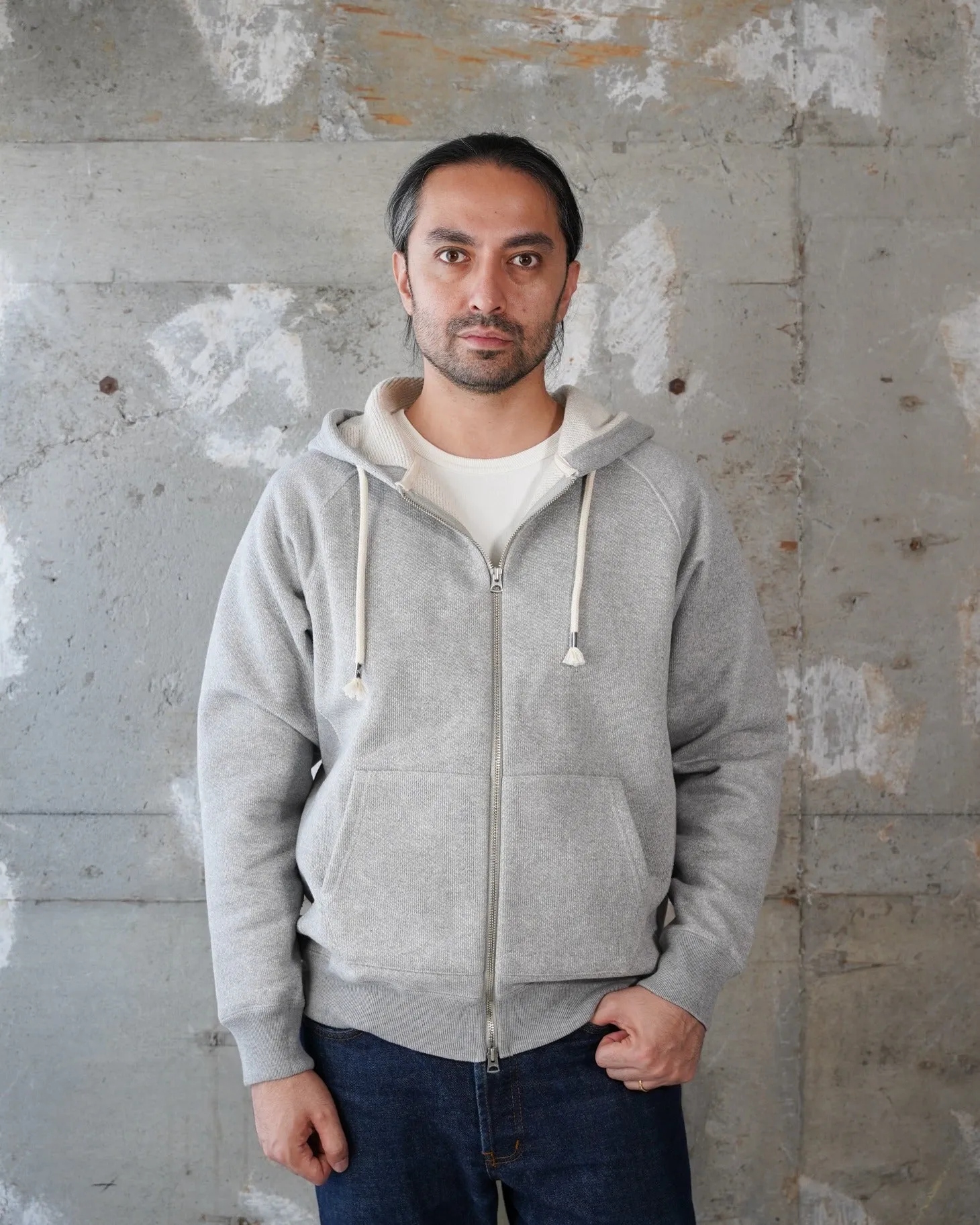 Zip Hoodie - Double Heavyweight French Terry - Heather Grey sold by Wonder Looper product image thumbnail 2