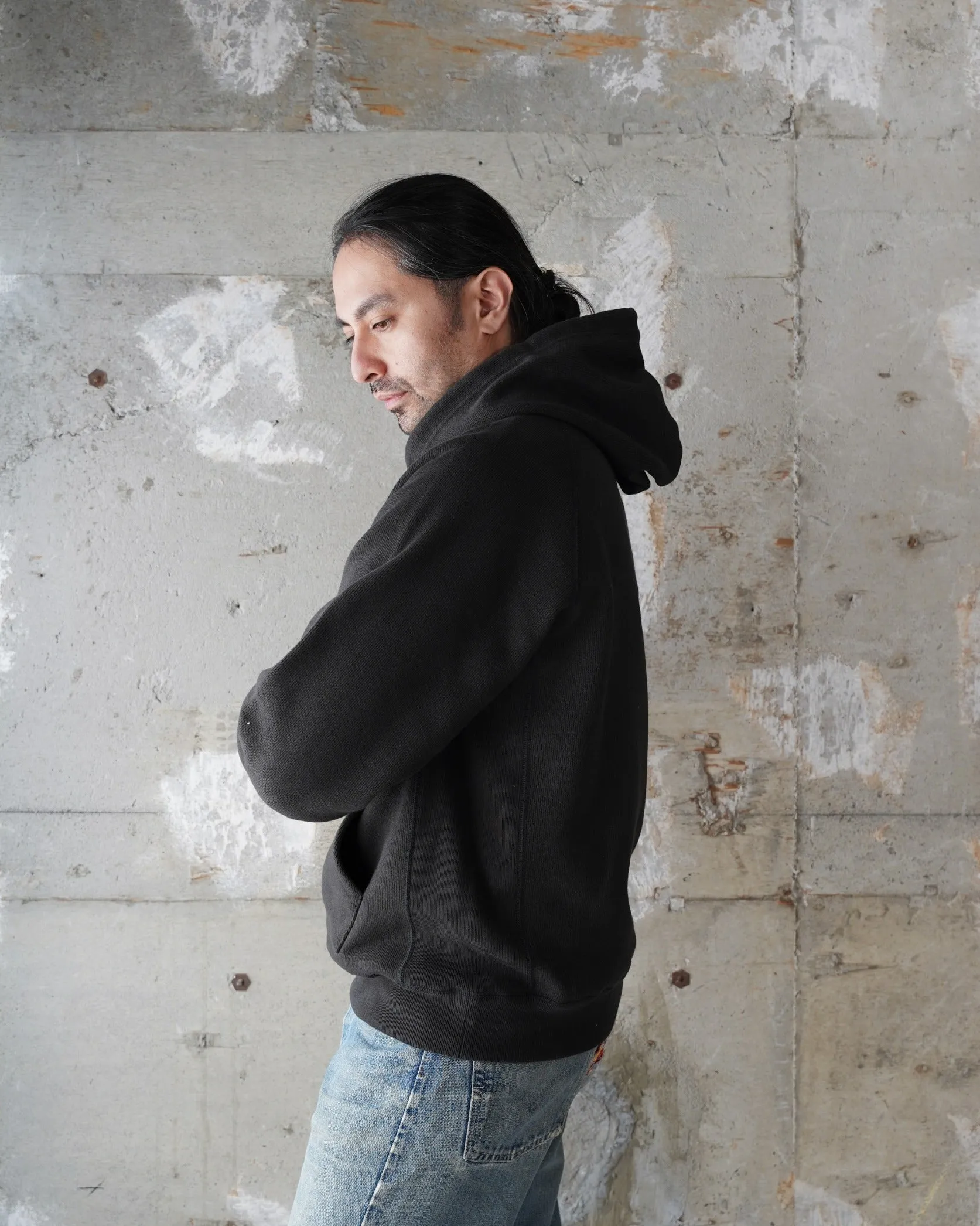 Pullover Hoodie - Double Heavyweight French Terry - Sumi Black sold by Wonder Looper product image thumbnail 4