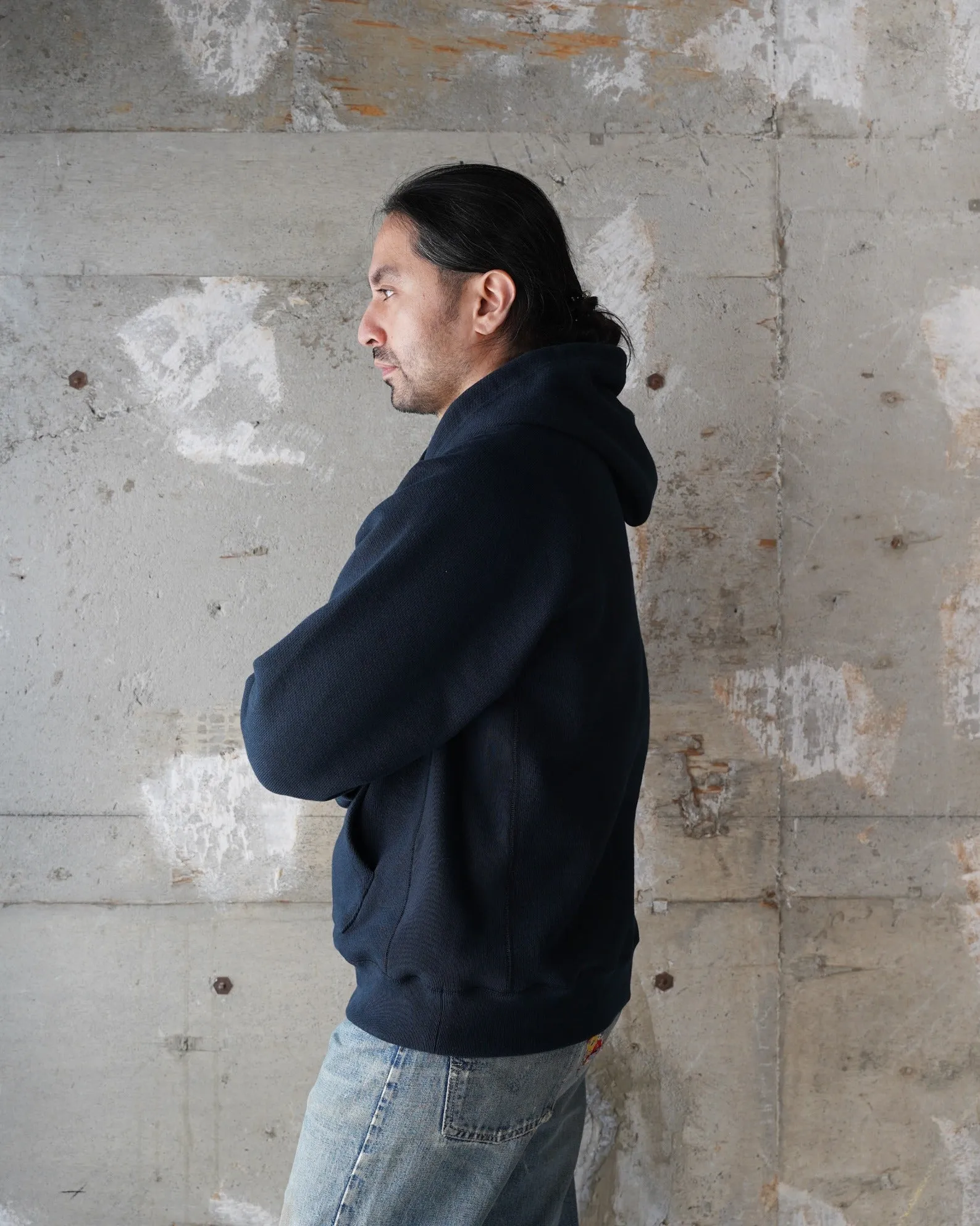 Pullover Hoodie - Double Heavyweight French Terry - Navy sold by Wonder Looper product image thumbnail 4