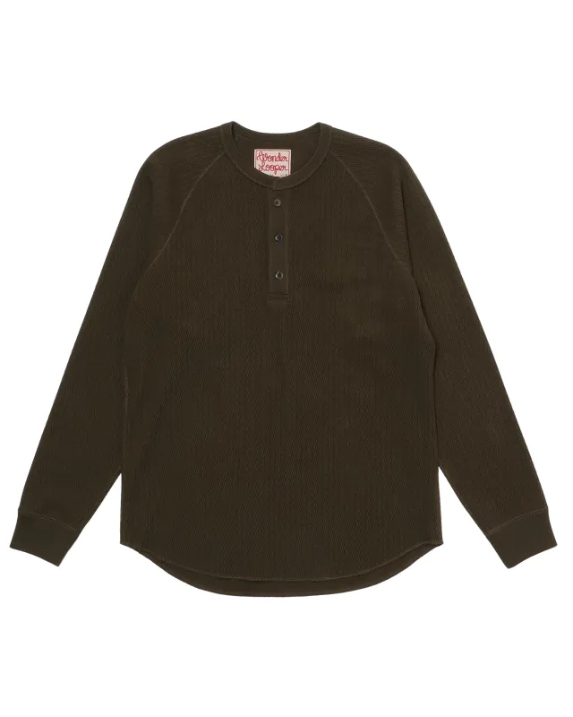 Henley - Cashmere Blend Honeycomb - Khaki made by Wonder Looper