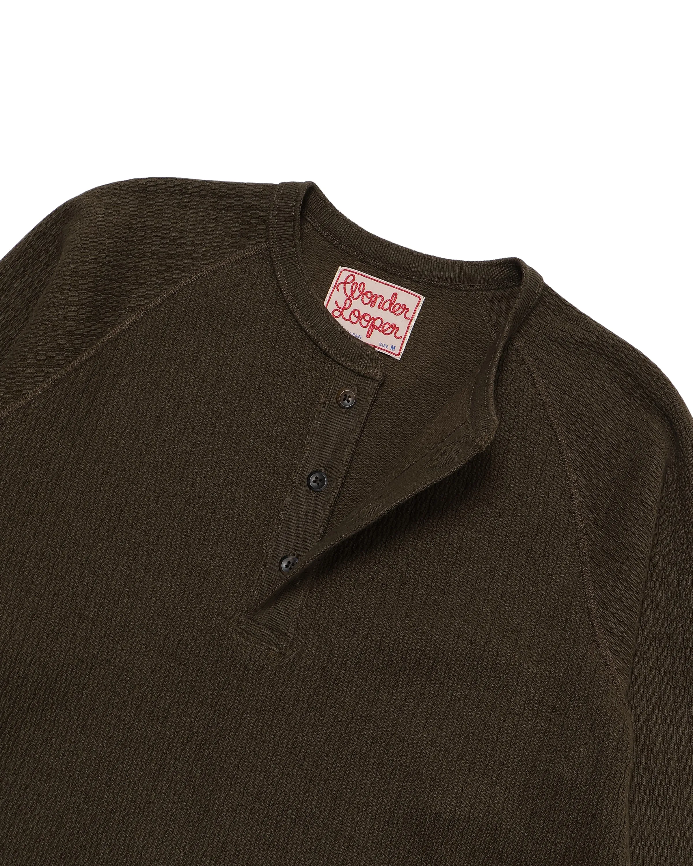 Henley - Cashmere Blend Honeycomb - Khaki sold by Wonder Looper product image thumbnail 2