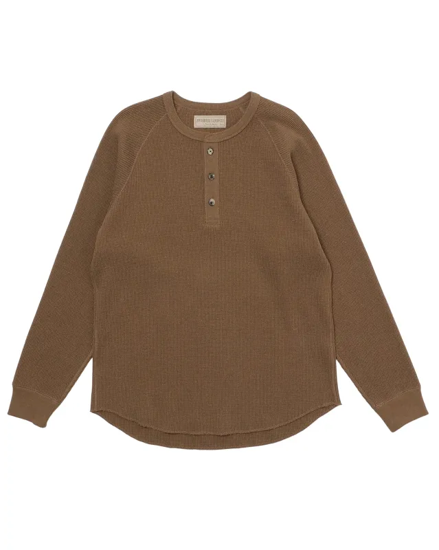 Henley - Iron Mordant Foxfibre® Heavyweight Waffle - Coyote 70 made by Wonder Looper