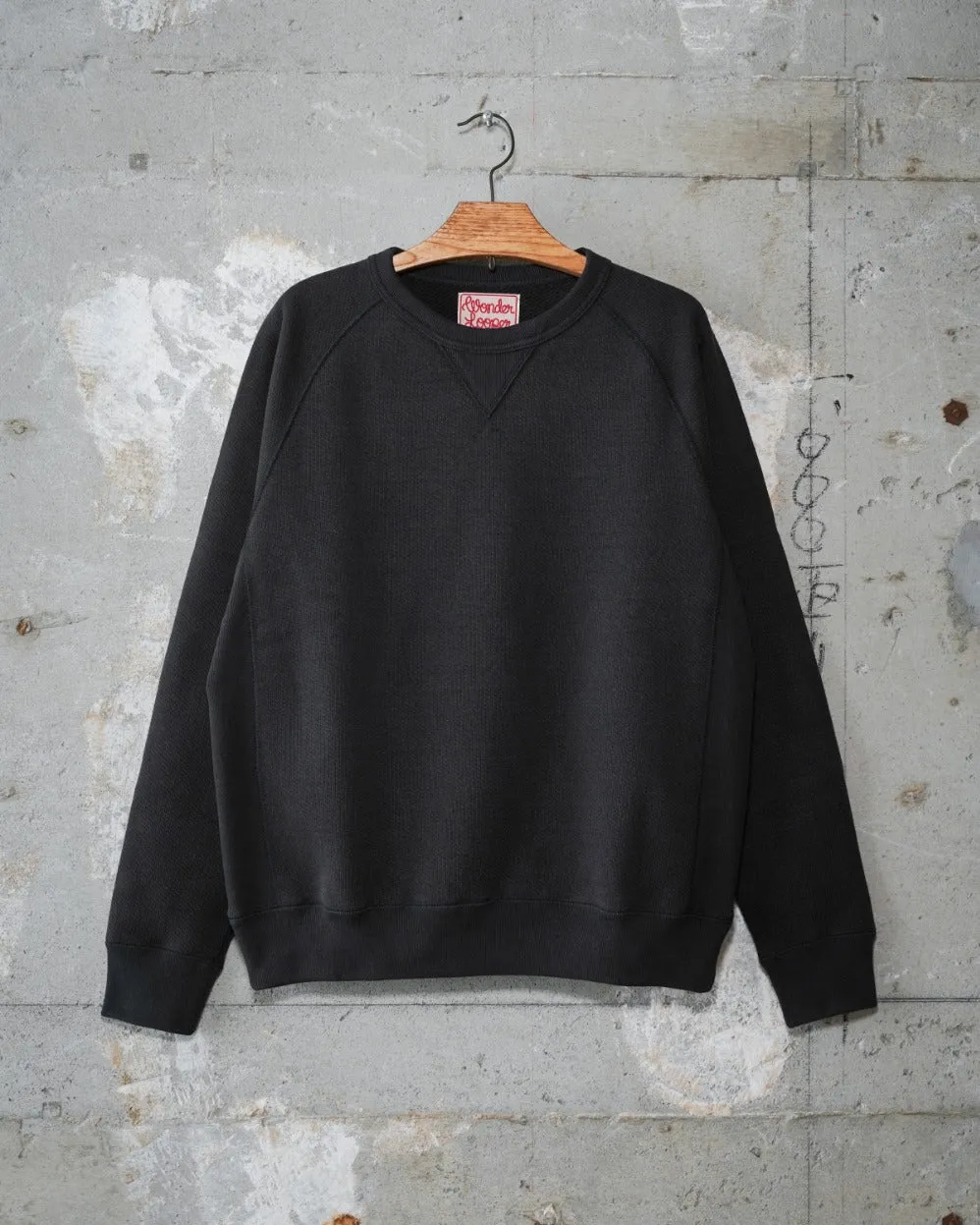 Pullover Crewneck - Double Heavyweight French Terry - Sumi Black sold by Wonder Looper