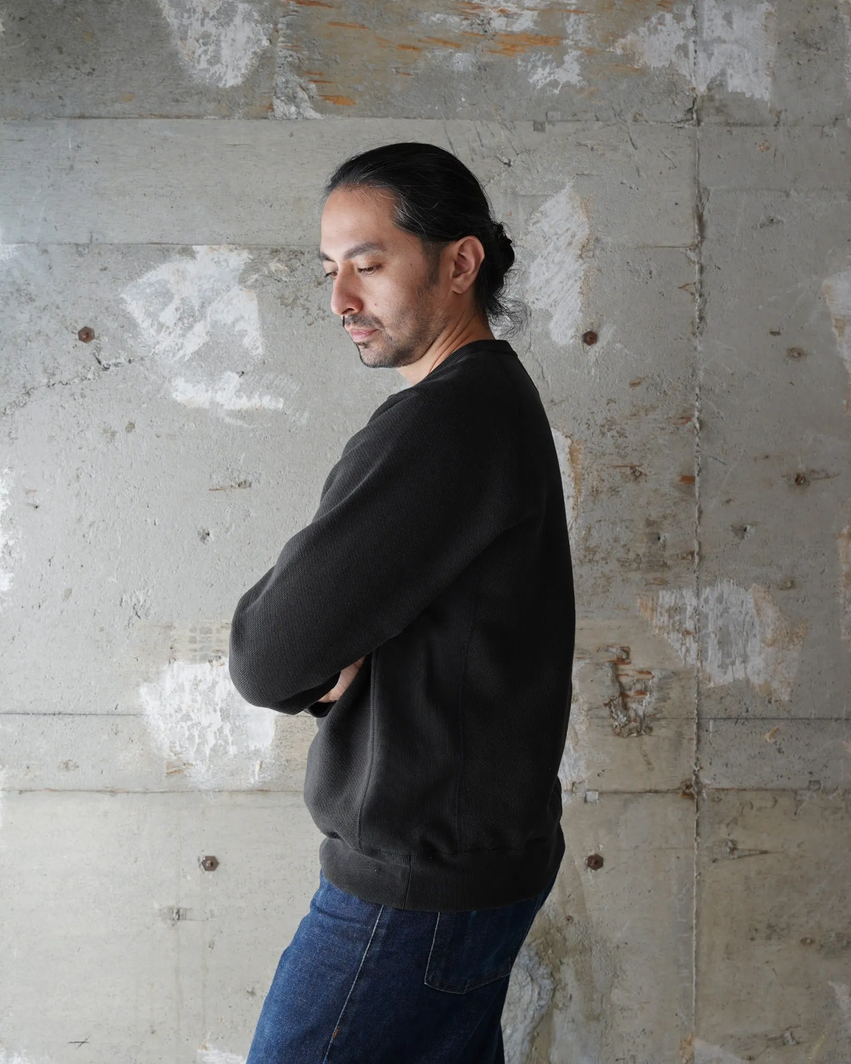 Pullover Crewneck - Double Heavyweight French Terry - Sumi Black sold by Wonder Looper product image thumbnail 4
