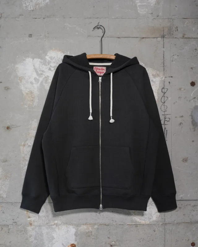 Zip Hoodie - Double Heavyweight French Terry - Sumi Black made by Wonder Looper
