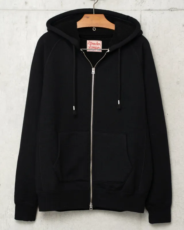 Zip Hoodie - Pure Cashmere Tsuriami French Terry - Black made by Wonder Looper