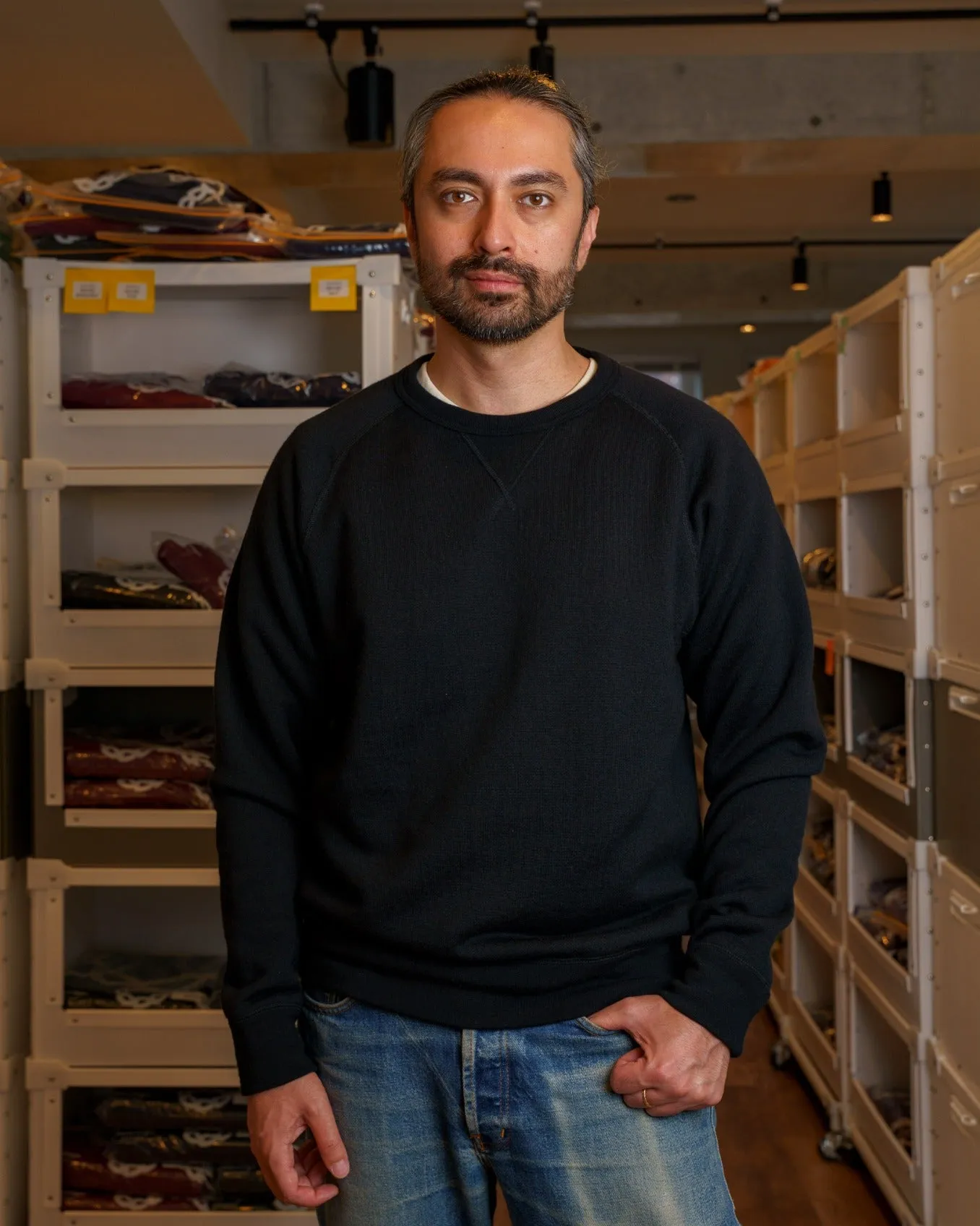 Crewneck - Pure Cashmere Tsuriami French Terry - Black sold by Wonder Looper product image thumbnail 4