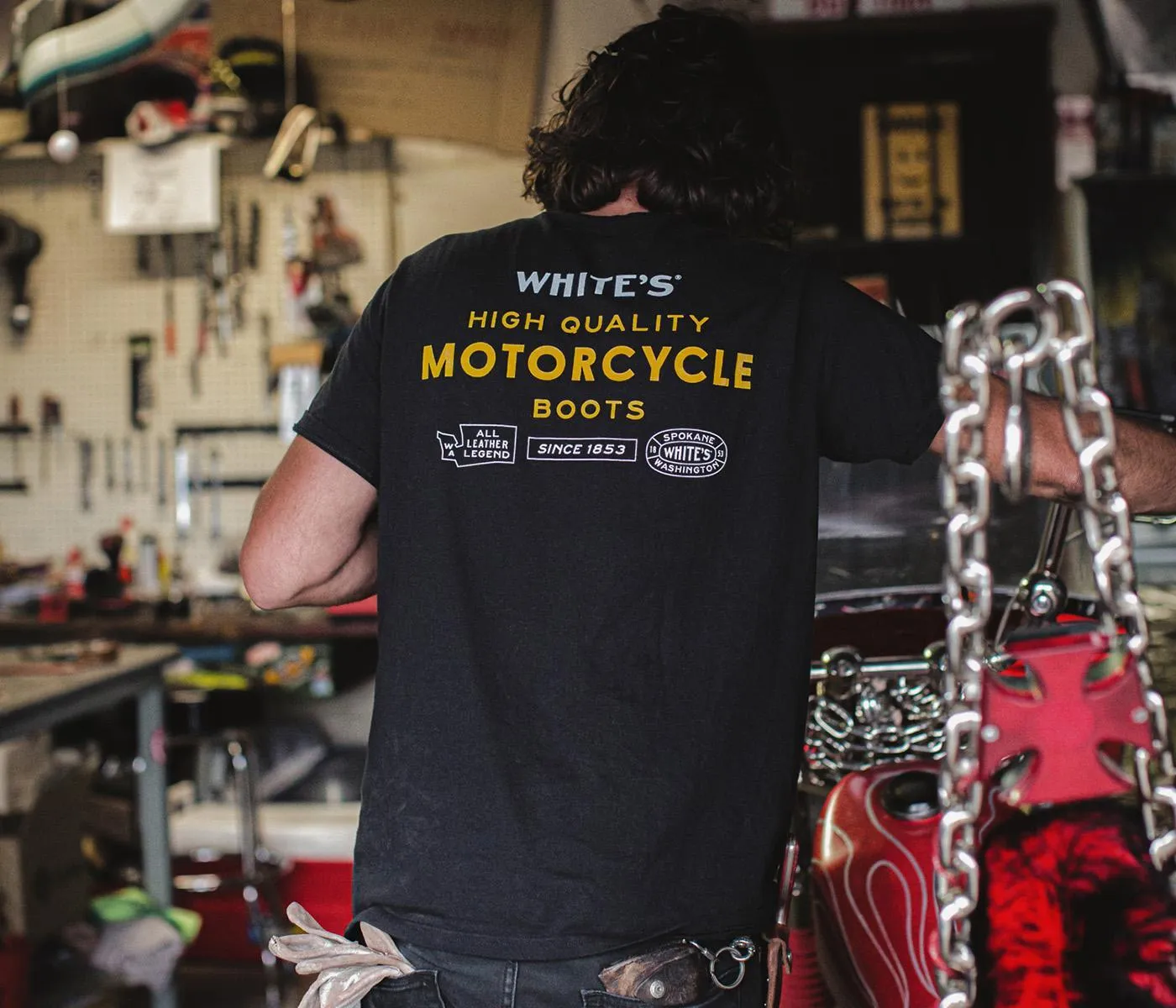 Motorcycle Shop T-Shirt sold by White's boots product image thumbnail 3